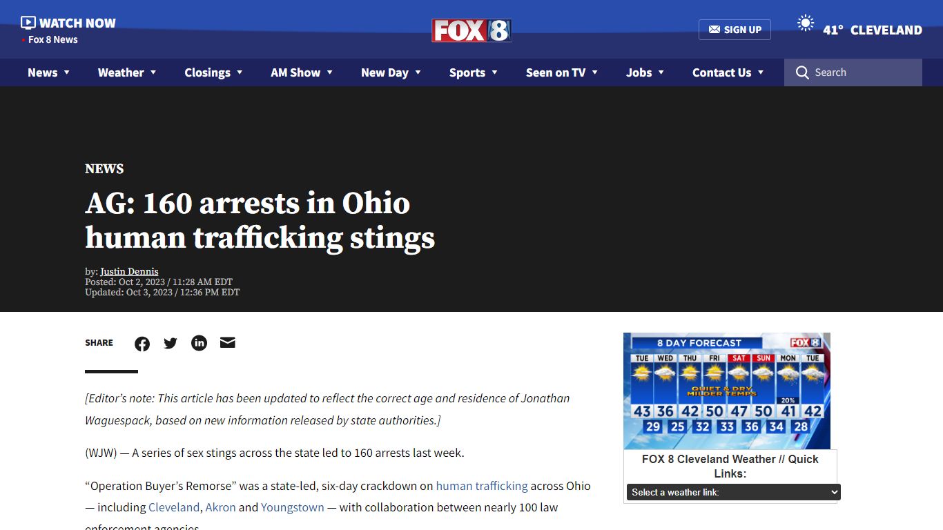 Human trafficking arrests Ohio - Fox 8 Cleveland WJW